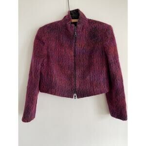 Vintage Earl Rutenberg Collection Cropped Mohair Jacket Raspberry Purple | Sz M